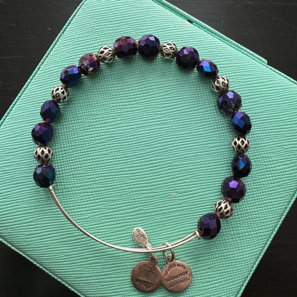 Alex and Ani Bracelet Purple Beads Adjutable